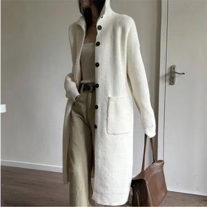 #7 GORGEOUS Chunky Thick Oversized Long Below Knee Button Cream Cardigan Sweater